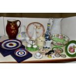 A COLLECTION OF MISCELLANEOUS CERAMICS, comprising four small Limoges cabinet plates, a Beswick