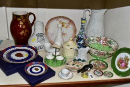 A COLLECTION OF MISCELLANEOUS CERAMICS, comprising four small Limoges cabinet plates, a Beswick
