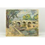 MAURICE FONGUEUSE (FRENCH 1888-1963) 'LA PONT-MARIE A PARIS' a Parisian scene depicting the bridge