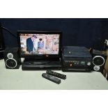 A PANASONIC TX-L19X 19in TV with remote, a Panasonic DMR-EX83 DVD player with remote and a Zennox Hi