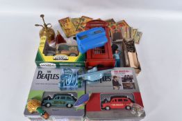 A QUANTITY OF ASSORTED TOYS AND GAMES ETC., to include two different The Beatles Single Sleeve and