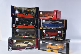 A COLLECTION OF ASSORTED BOXED 1:18 SCALE DIECAST SPORTS CAR MODELS, assorted models of British,