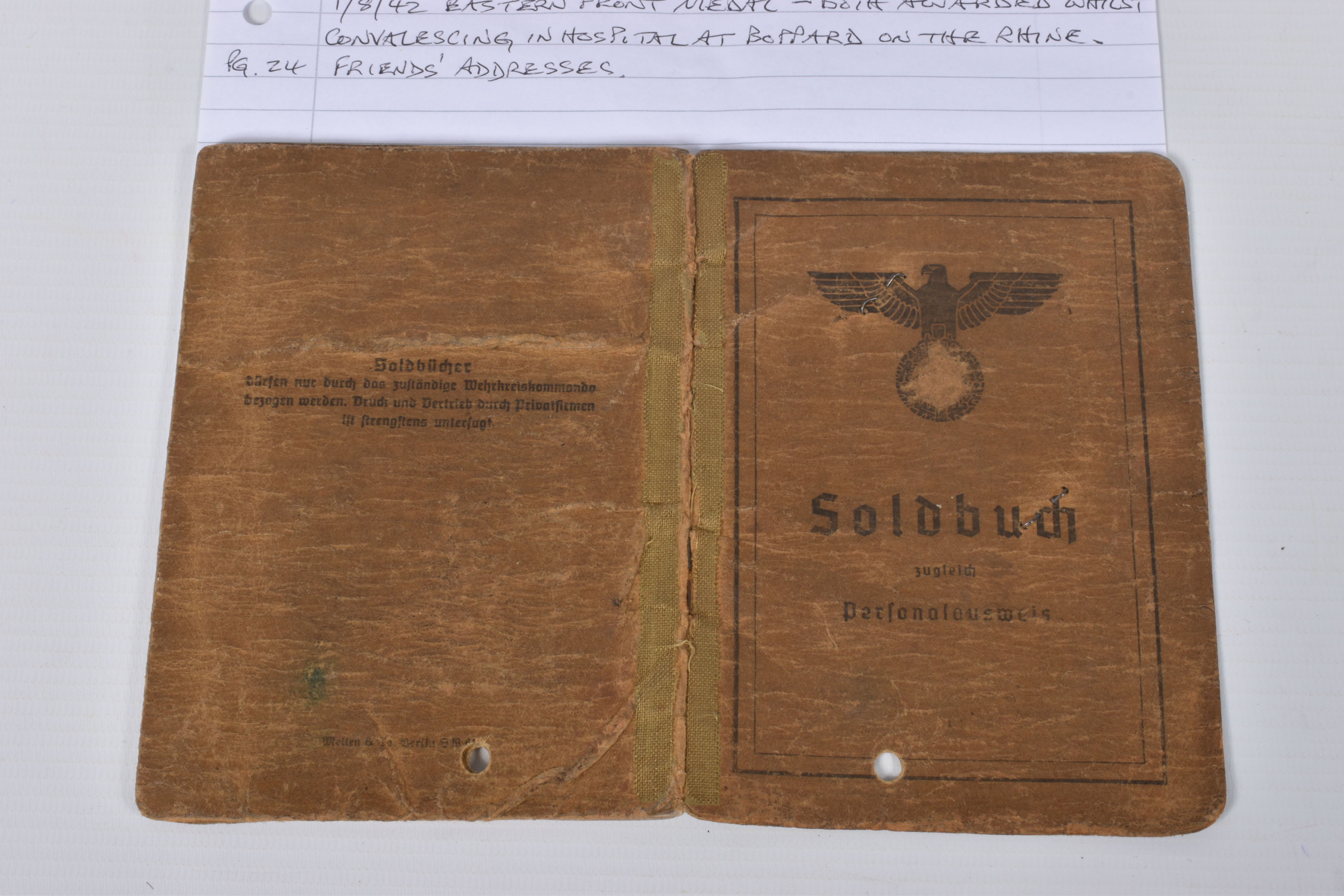 WWII SOLDBUCH USED AS POST-WAR ID DOCUMENT FOR REINHARD TILL, DOB 03/11/1916, place: Vienna, - Image 3 of 4