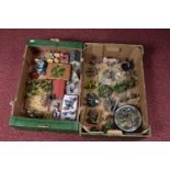 A QUANTITY OF ASSORTED MILITARY DIORAMAS, mainly plastic figures in assorted scales, scenes from