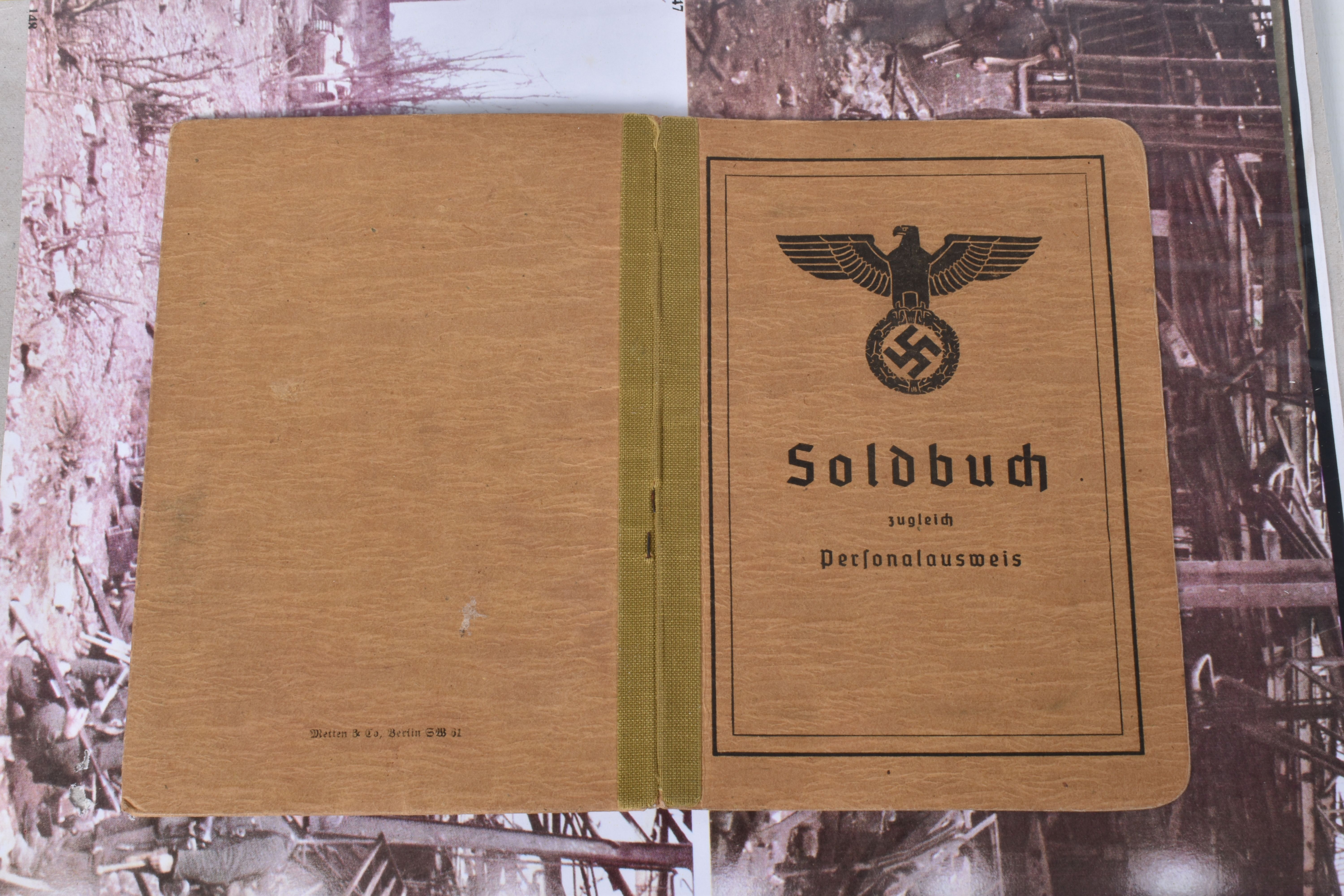 WALTER MEYER, SERGEANT, INCLUDES SOLDBUCH, photos, maps, and articles, red X through the Soldbuch - Image 16 of 24