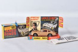 A BOXED CORGI TOYS JAMES BOND ASTON MARTIN D.B.5, No.261, an example of the rarer toffee gold