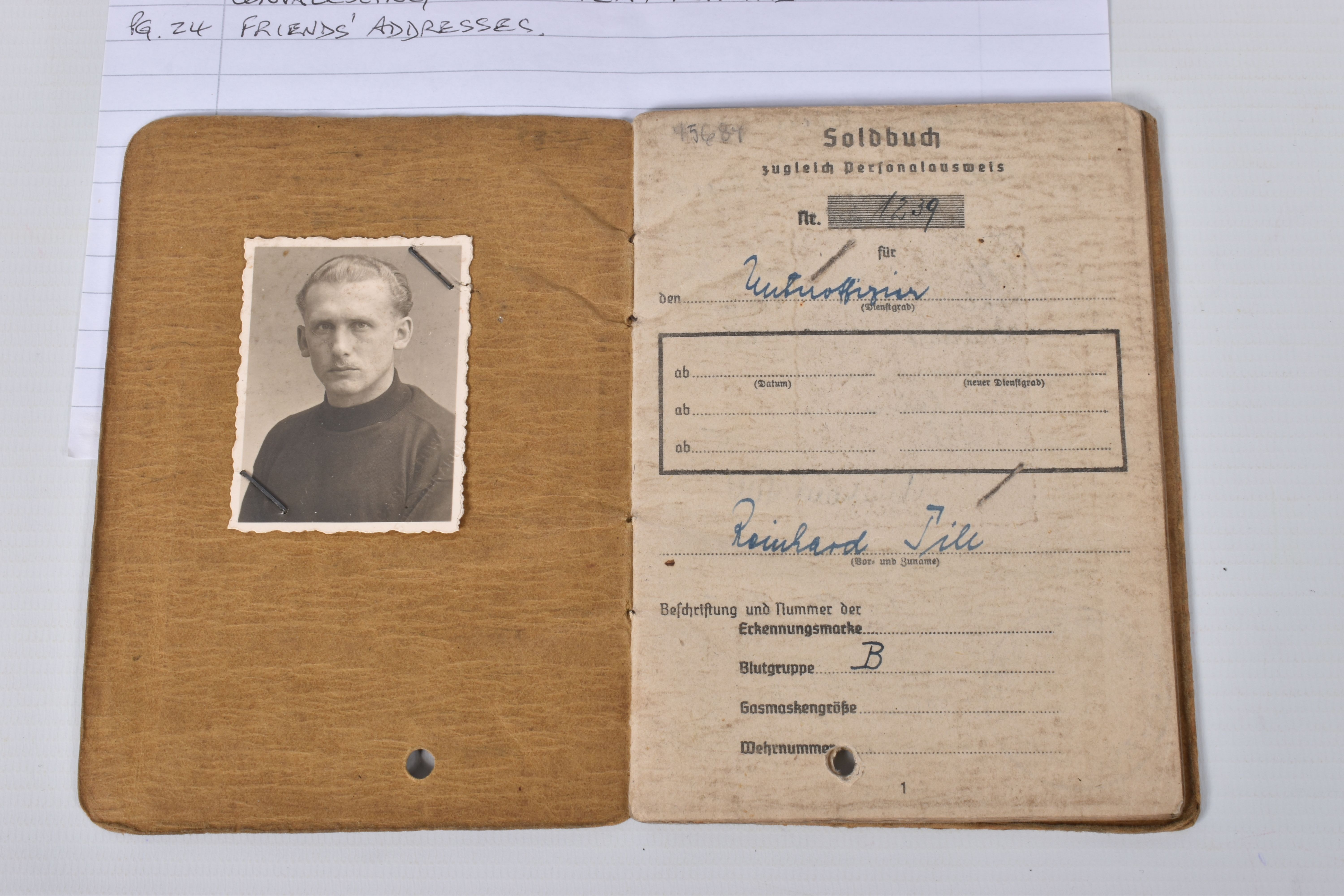 WWII SOLDBUCH USED AS POST-WAR ID DOCUMENT FOR REINHARD TILL, DOB 03/11/1916, place: Vienna, - Image 2 of 4