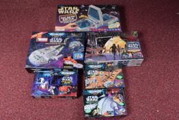 A QUANTITY OF BOXED GALOOB STAR WARS MICRO MACHINES SETS, Millennium Falcon, Endor, The Death