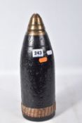 ONE TRENCH ART STYLE MISSILE WITH FUSE, this is painted black and the fuse no 10 LNWR WOL3/17 lot 18
