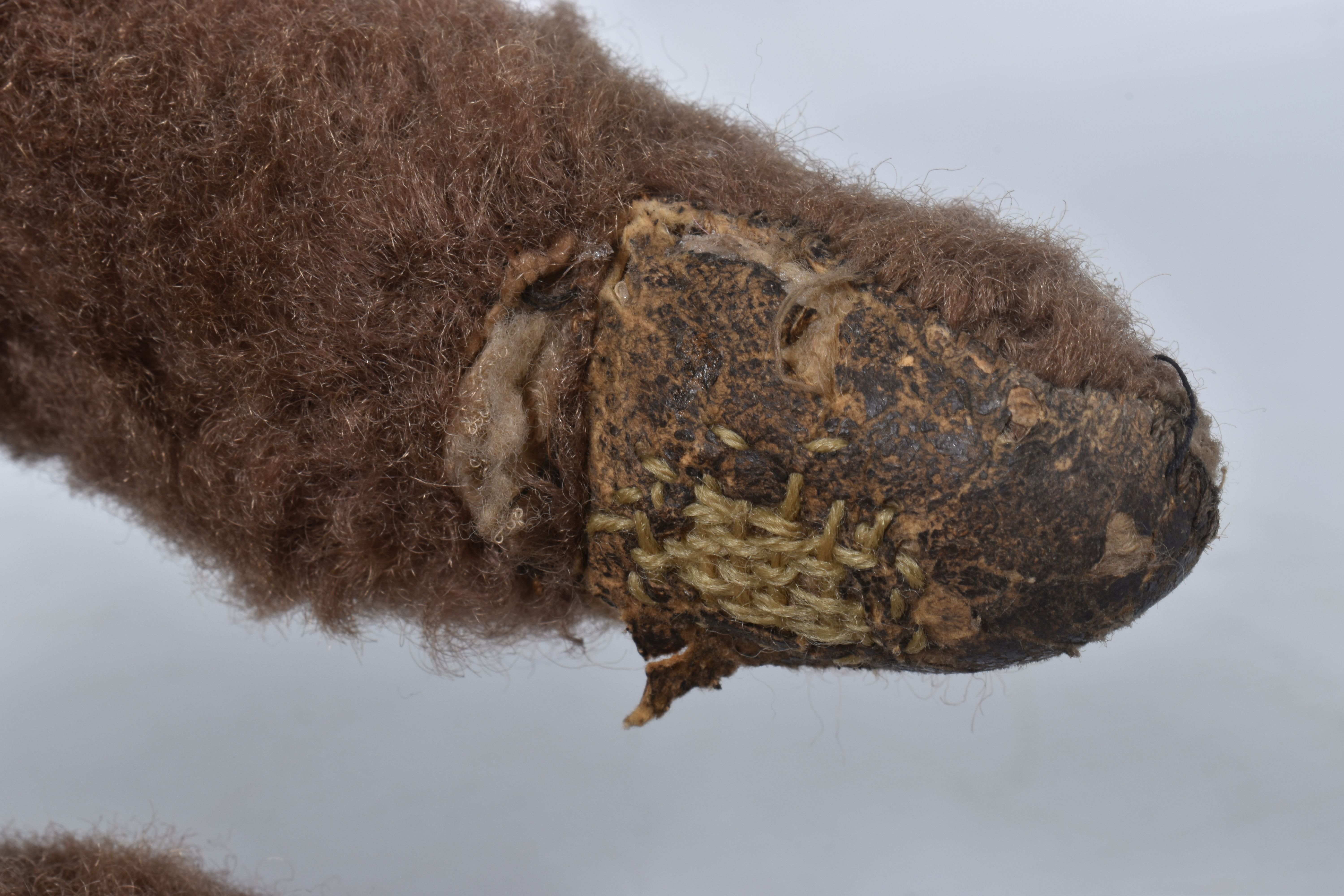 A BROWN WOOL TEDDY BEAR, c. 1950's possibly British or Australian, amber and black glass eyes, - Image 14 of 22