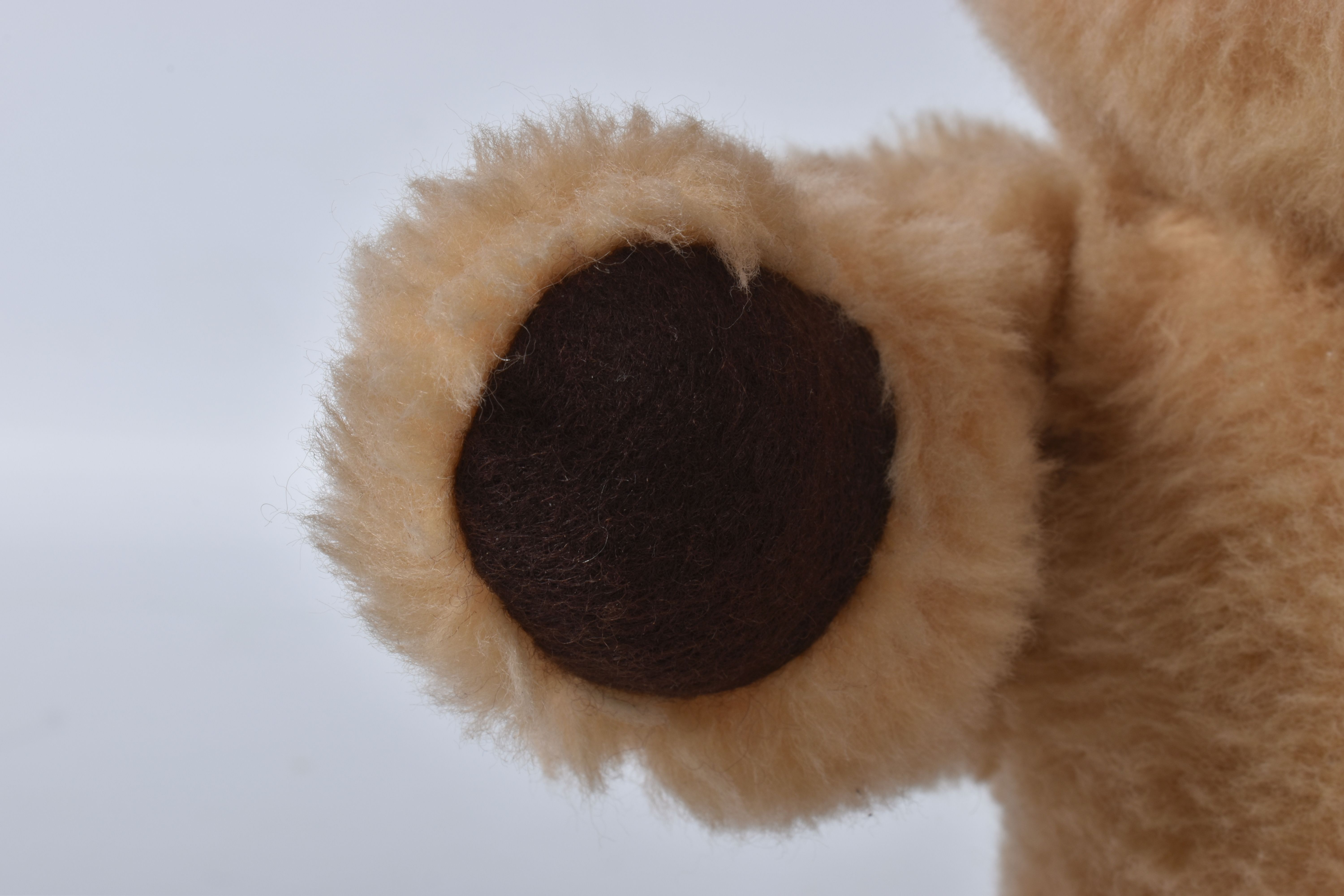 A BROWN WOOL TEDDY BEAR, c. 1950's possibly British or Australian, amber and black glass eyes, - Image 4 of 22