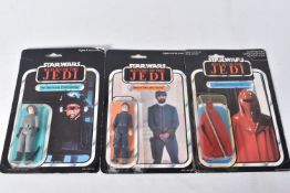 THREE SEALED PALITOY STAR WARS 'RETURN OF THE JEDI' FIGURES TO INCLUDE A STAR DESTROYER COMMANDER,