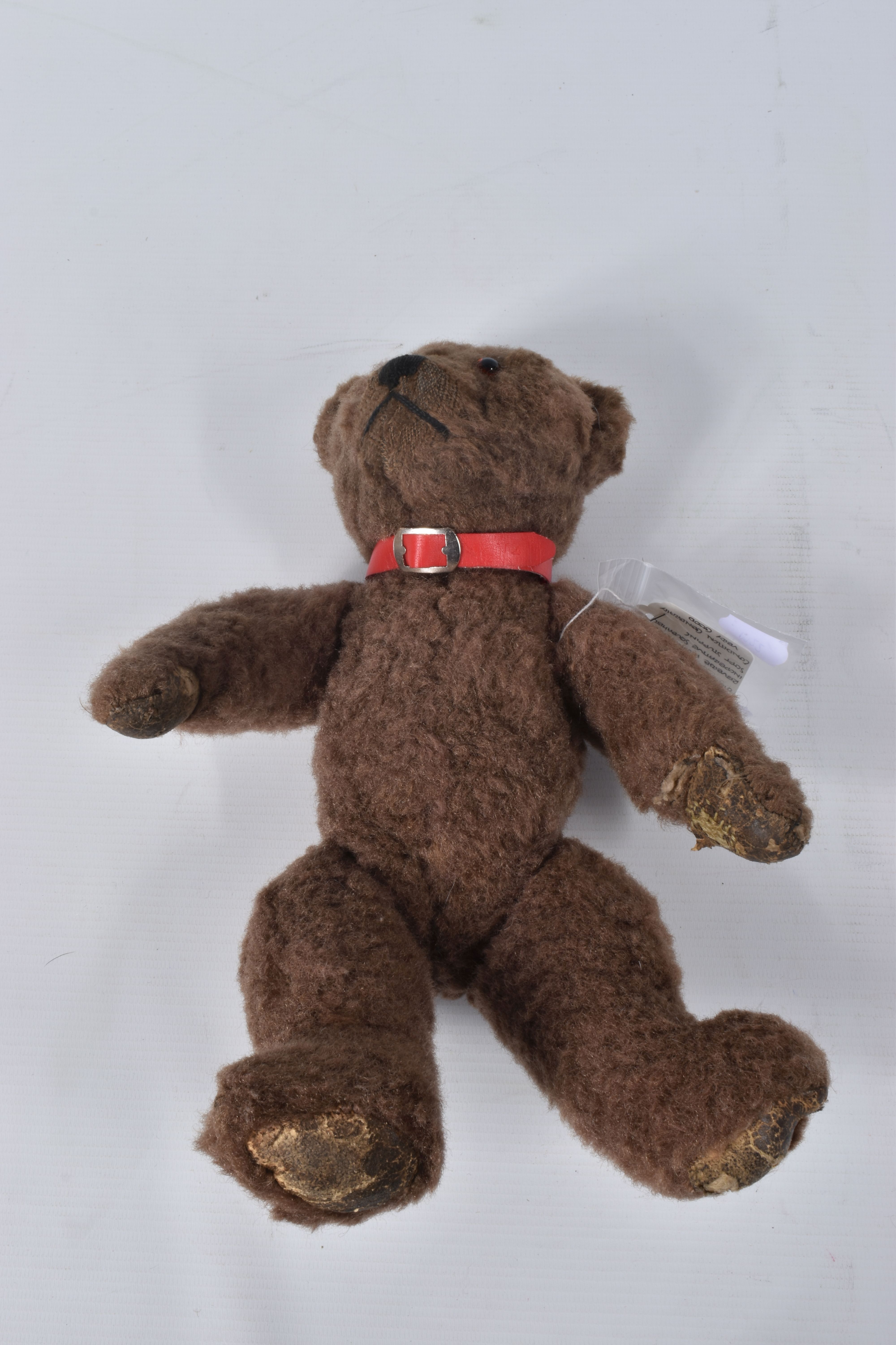 A BROWN WOOL TEDDY BEAR, c. 1950's possibly British or Australian, amber and black glass eyes, - Image 18 of 22