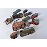 A QUANTITY OF ASSORTED TINPLATE TOYS, to include clockwork Betal Trolleybus, clockwork Wells Brimtoy