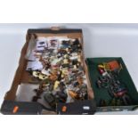 A QUANTITY OF UNBOXED AND ASSORTED HOLLOWCAST LEAD AND PLASTIC FIGURES, assorted soldiers,