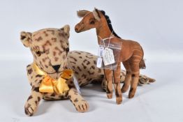 A STEIFF VELVET OKAPI, c.mid 20th century, black glass eyes (one chipped),missing button and label