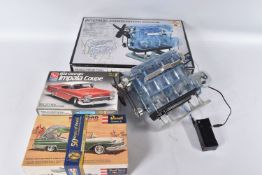 TWO BOXED UNBUILT PLASTIC CAR MODEL CONSTRUCTION KITS, both 1:25 scale, AMT Ertl 1958 Chevrolet