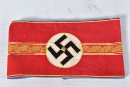 A THIRD REICH NAZI GERMANY WWII ERA ARM BAND, this was worn by the Ortsgruppence Leiter or Local
