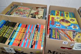 THREE BOXES OF MOSTLY CHILDREN'S BOOKS containing approximately ninety miscellaneous titles in