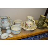A QUANTITY OF LATE VICTORIAN / EDWARDIAN WASH SETS, including a grey Royal Doulton part set