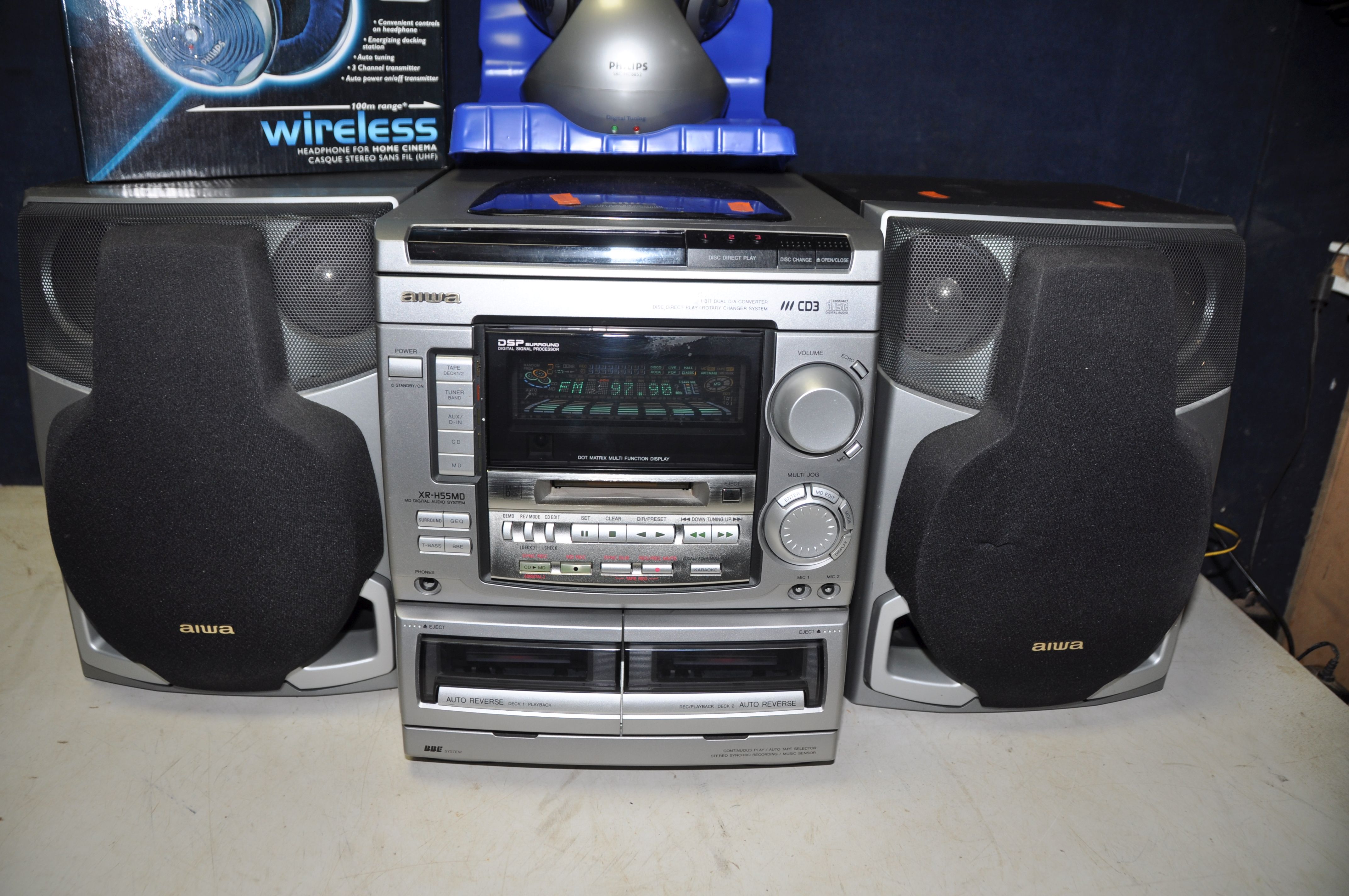 A AIWA XR-H55MD DIGITAL AUDIO SYSTEM (PAT pass and working) along with a Philips SBCHC8852 - Image 2 of 3