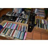 FIVE BOXES OF CDS & CASSETTE TAPES, a large miscellaneous collection of music, genre's include