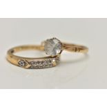TWO GEM SET RINGS, the first a 9ct gold half eternity ring set with single cut diamond detail, to