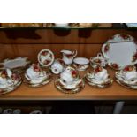 A THIRTY PIECE ROYAL ALBERT OLD COUNTRY ROSES PART TEA SET, comprising a cake plate, a cream jug,