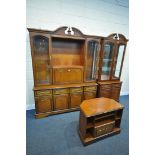 THREE VARIOUS ROSSMORE FURNITURE ITEMS, to include a two door display cabinet, width 85cm x depth