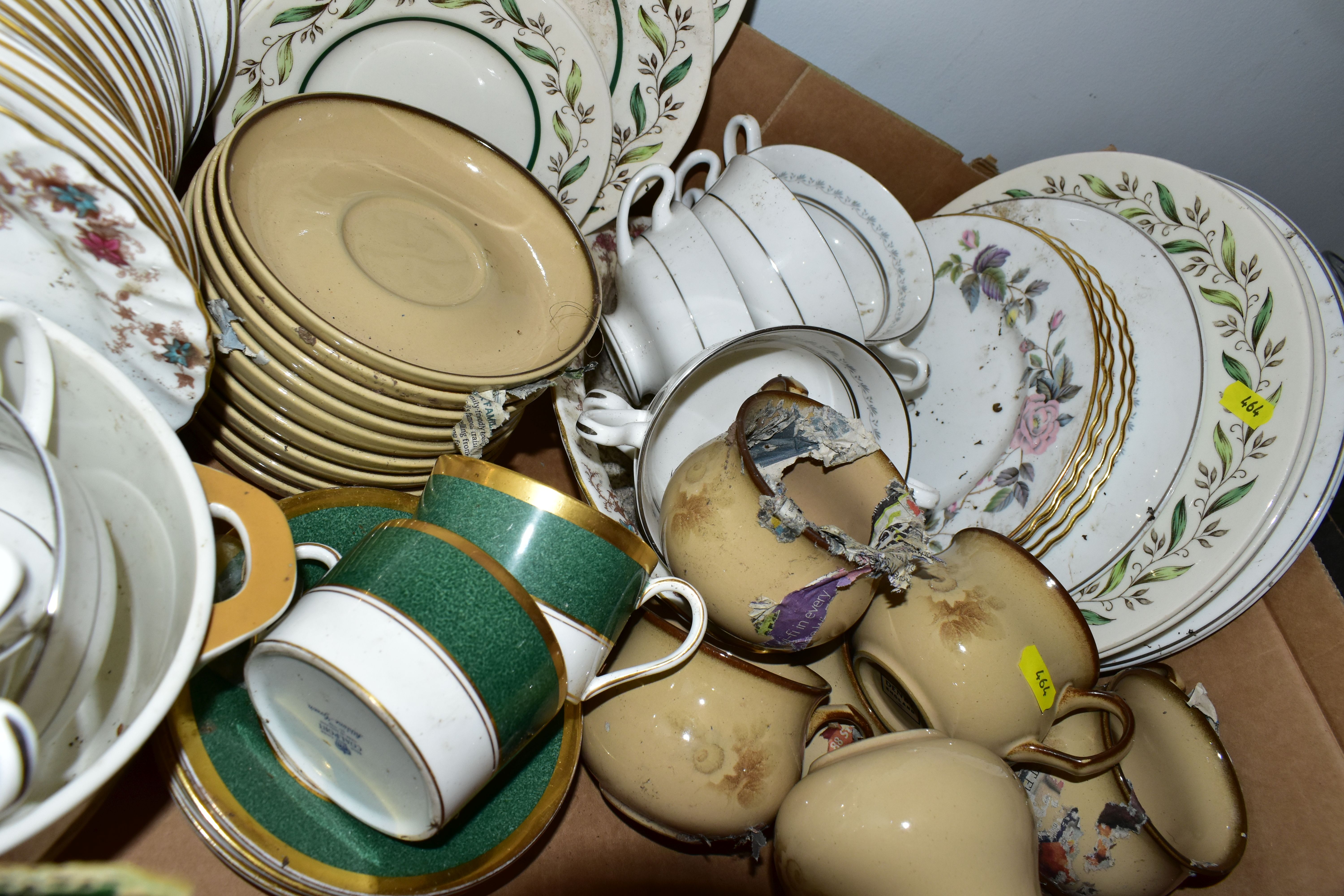 TWO BOXES OF CERAMICS, including assorted tea and dinnerware by Minton, Royal Worcester and Royal - Image 4 of 4