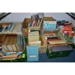 SEVEN BOXES OF BOOKS, MAPS & EDUCATIONAL PAMPHLETS, miscellaneous titles in hardback and paperback