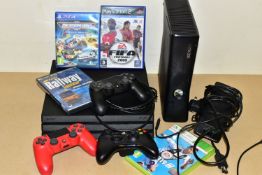 PLAYSTATION 4 PRO AND XBOX 360 S CONSOLES, includes FIFA Football 2005 (PS2), FIFA 19 (Xbox 360) and