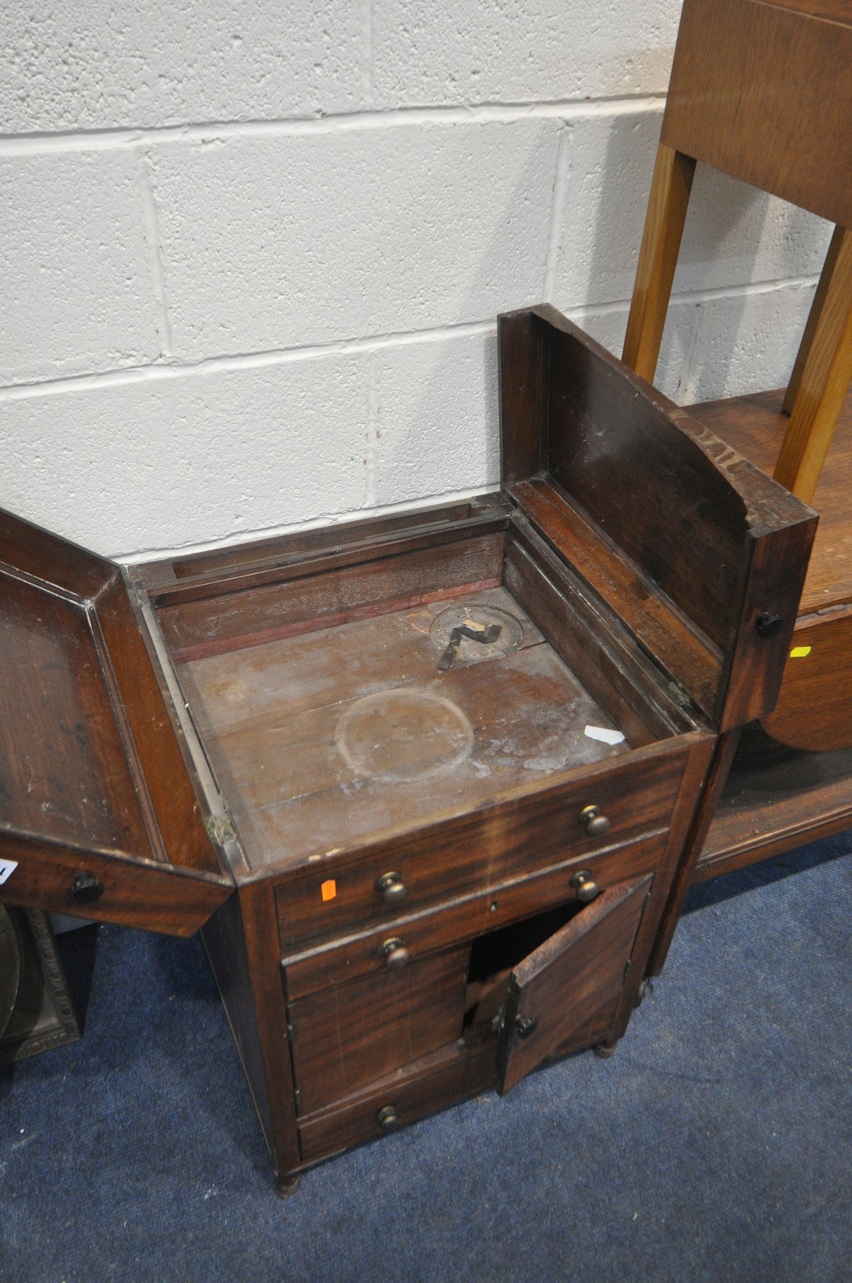 A SELECTION OF OCCASIONAL FURNITURE, to include a Georgian washstand, with a double fold over top, a - Image 3 of 5