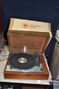 A GOLDRING LENCO GL75 TRANSCRIPTION TURNTABLE with Shure M55E cartridge, smoked plexiglass lid and
