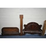 A VICTORIAN MAHOGANY 5FT BEDSTEAD, with siderails and slats (condition - alterations footboard and