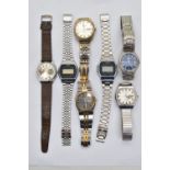 A BAG OF ASSORTED WRISTWATCHES, to include a gents 'Rotary' Automatic, two gents digital 'Casio'