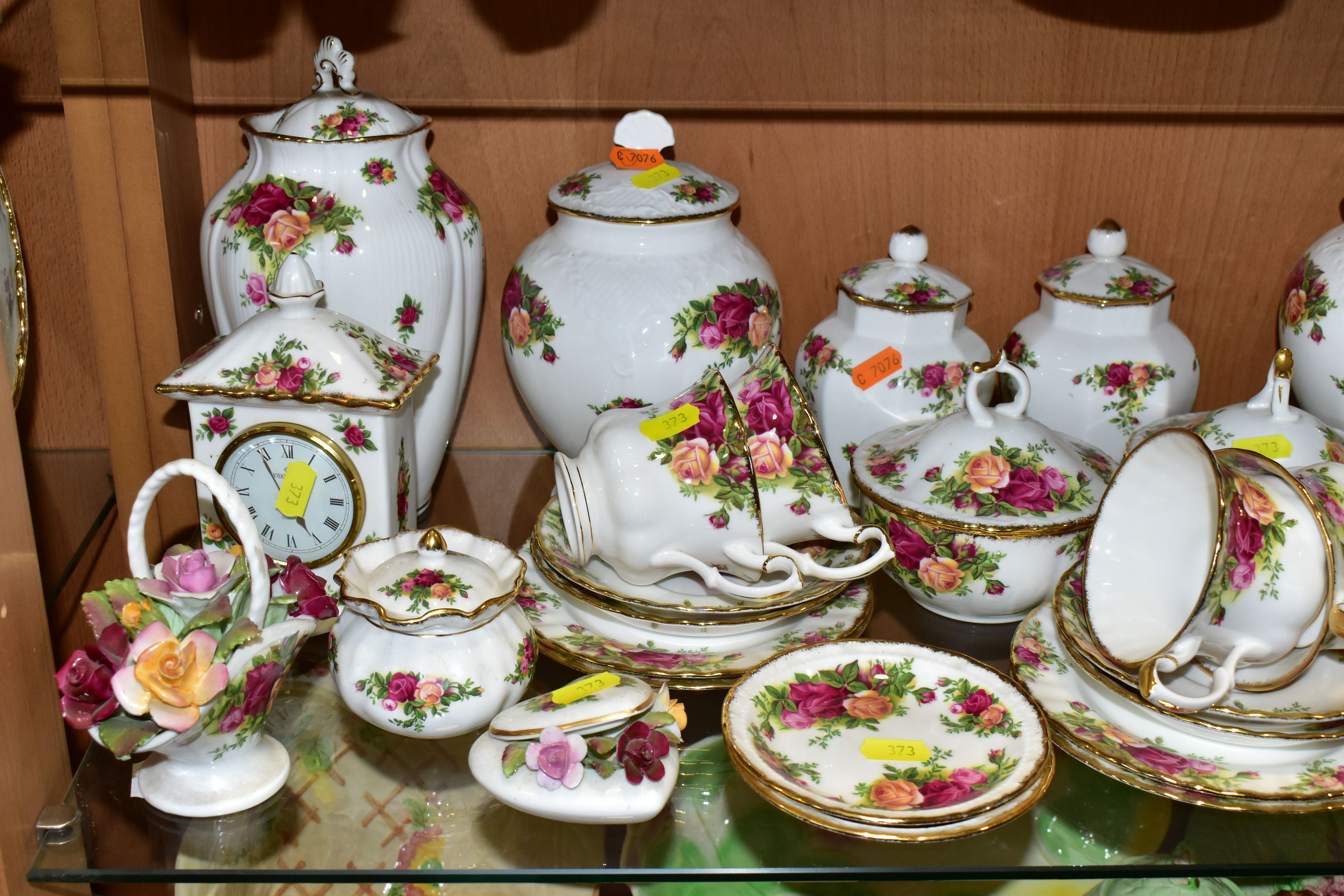 A GROUP OF ROYAL ALBERT 'OLD COUNTRY ROSES' TEAWARES, comprising four side plates (marked as