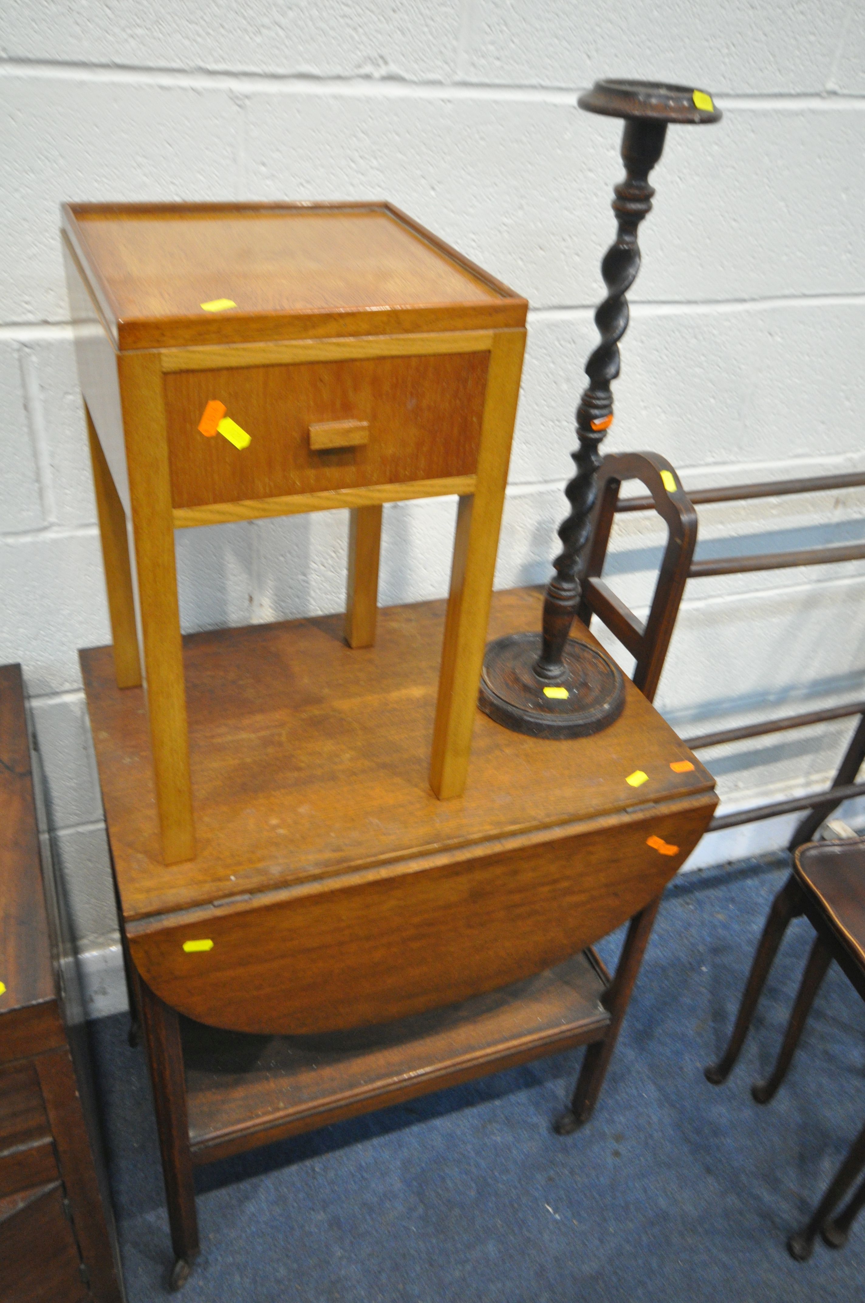 A SELECTION OF OCCASIONAL FURNITURE, to include a Georgian washstand, with a double fold over top, a - Image 4 of 5