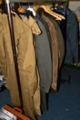 A QUANTITY OF MENS CLOTHING AND ACCESSORIES, ETC, including Chas Hunter Ltd of Wolverhampton