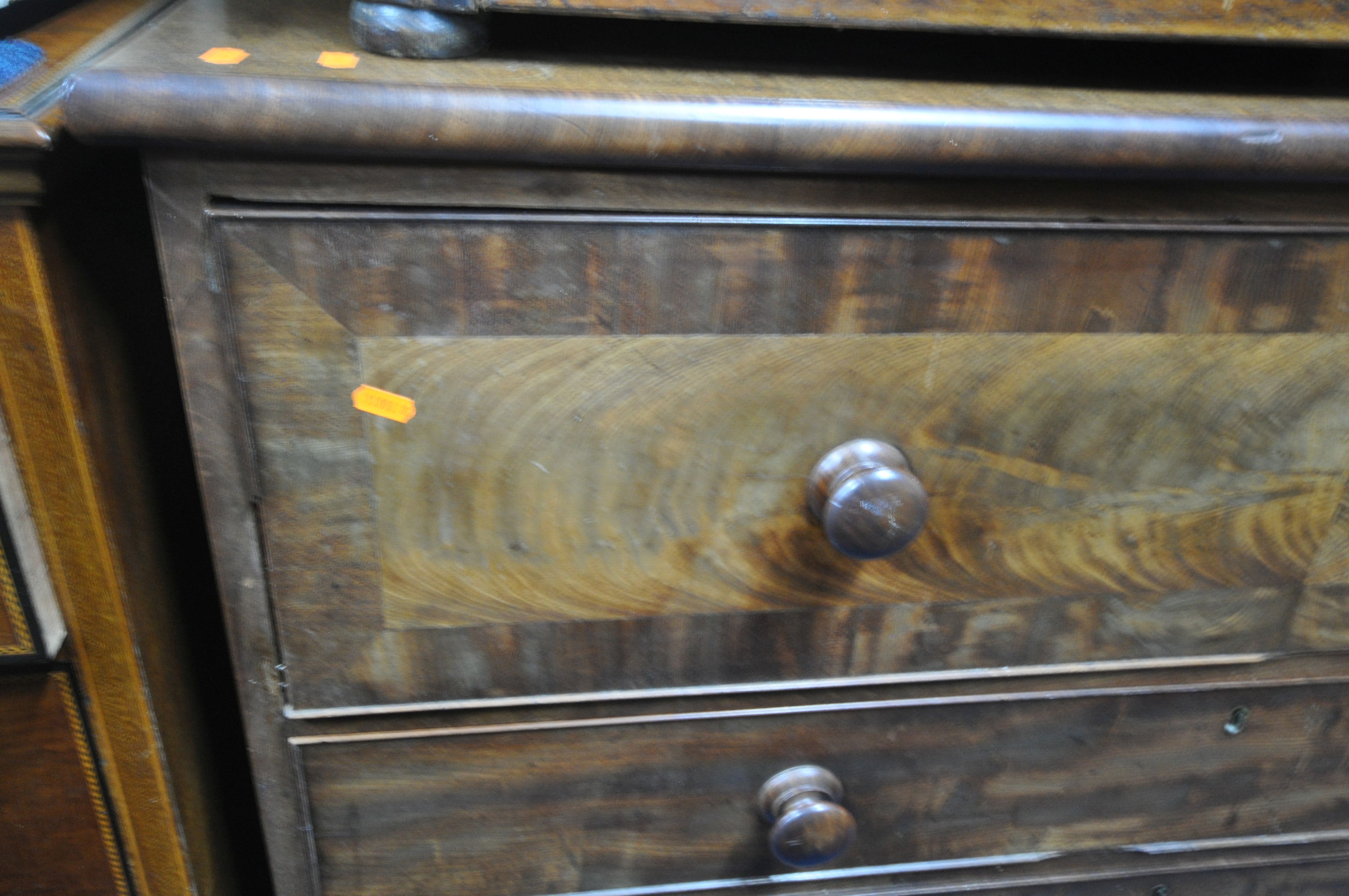 A VICTORIAN WALNUT CHEST OF FOUR LONG DRAWERS, width 123cm x depth 53cm x height 119cm (condition:- - Image 3 of 5