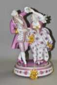 A LATE 19TH CENTURY PARIS (VION & BAURY) PORCELAIN FIGURE GROUP OF A LADY AND GENTLEMAN DANCING,