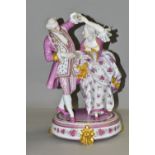 A LATE 19TH CENTURY PARIS (VION & BAURY) PORCELAIN FIGURE GROUP OF A LADY AND GENTLEMAN DANCING,