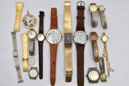 A BOX OF WRISTWATCHES, to include ladys and gents watches, names to include 'Sekonda, Lorus, Citron,