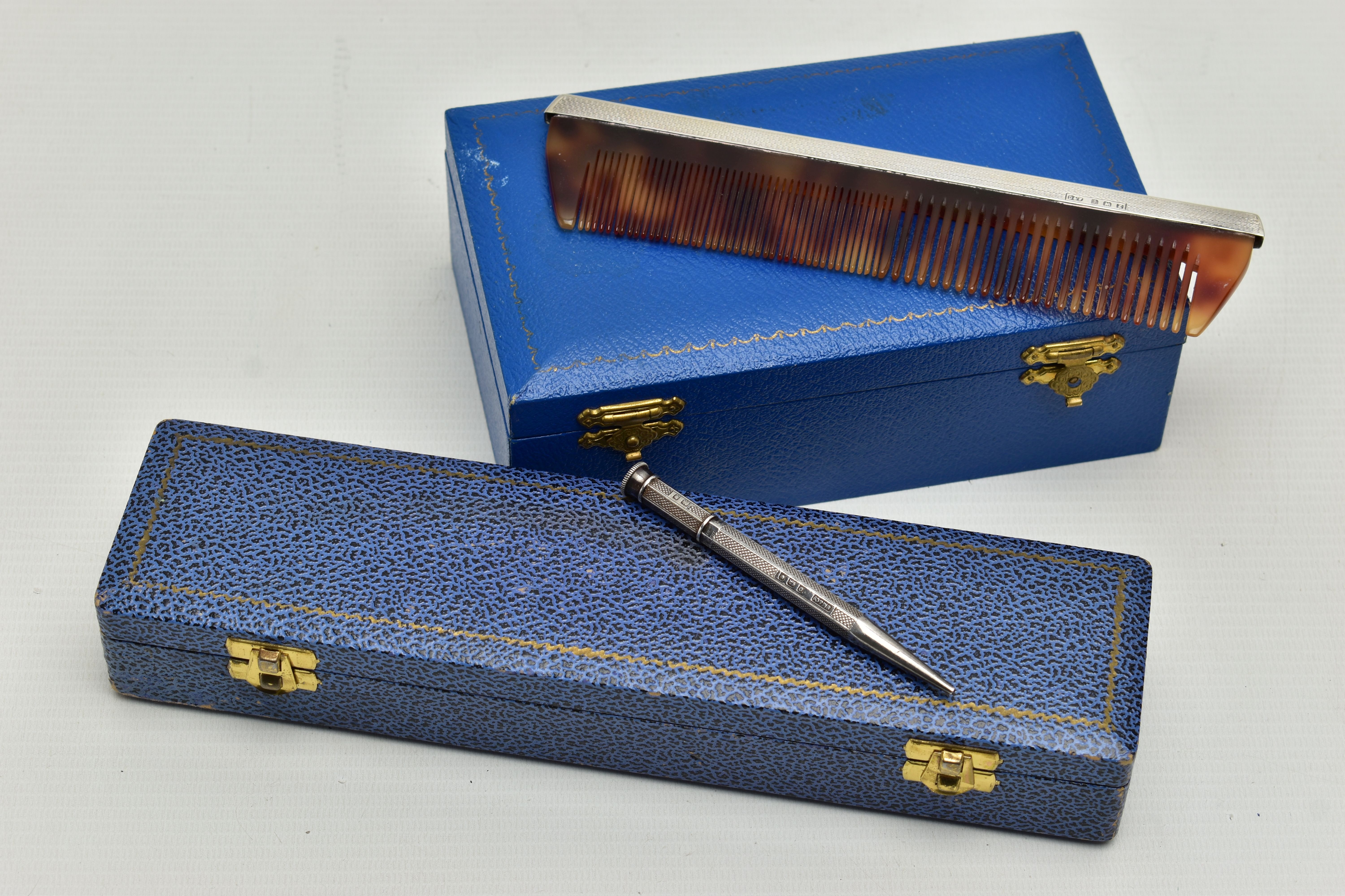 FOUR PIECES OF SILVER ITEMS, to include a boxed commemorative 'Mappin & Webb' letter opener - Image 8 of 8