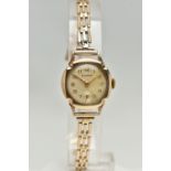 A LADYS 9CT GOLD 'RICHMOND' 'WRISTWATCH, manual wind, round champagne dial signed 'Richmond'