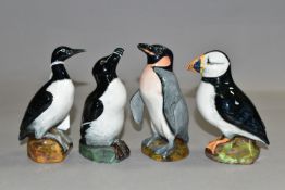 A SET OF FOUR RARE ROYAL DOULTON CHINA SEA BIRD FIGURES, believed to be one of only four sets