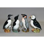 A SET OF FOUR RARE ROYAL DOULTON CHINA SEA BIRD FIGURES, believed to be one of only four sets