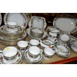 A SPODE 'TAPESTRY' PATTERN DINNER SERVICE, comprising one large meat plate, two oval serving dishes,