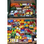 A QUANTITY OF UNBOXED AND ASSORTED PLAYWORN DIECAST VEHICLES, to include Dinky, Corgi, Matchbox,