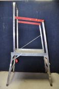A BELDRAY JOBEEZER ladder/steps with a platform along with a Black and Decker folding power tool